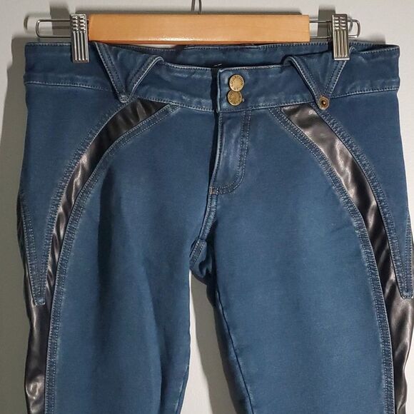 JLO by Jennifer Lopez jeans with faux leather accent junior size 7 - Picture 13 of 15
